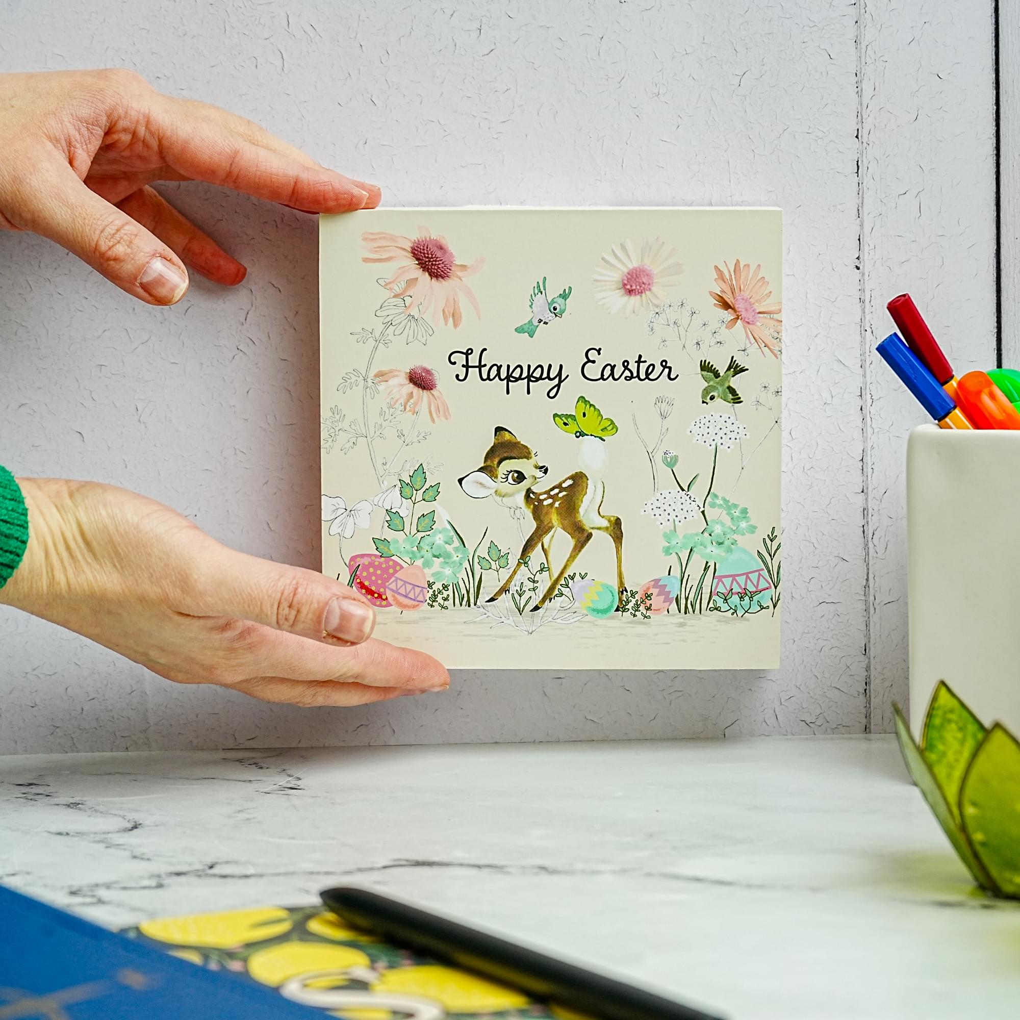 Disney Bambi "Happy Easter" 6 x 6 Inch Wood Box Sign