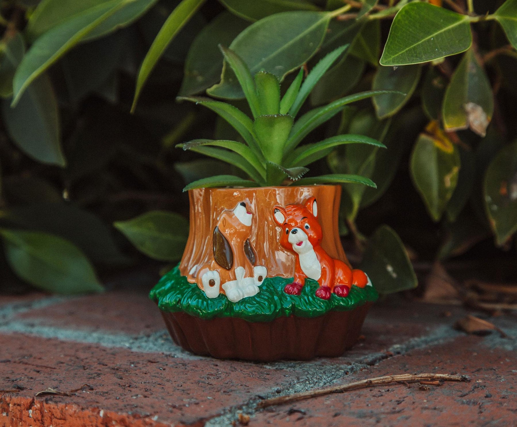 Disney The Fox and the Hound 4-Inch Mini Planter With Artificial Succulent