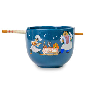 Disney Lady And The Tramp Serenade 20-Ounce Ceramic Ramen Bowl and Chopstick Set