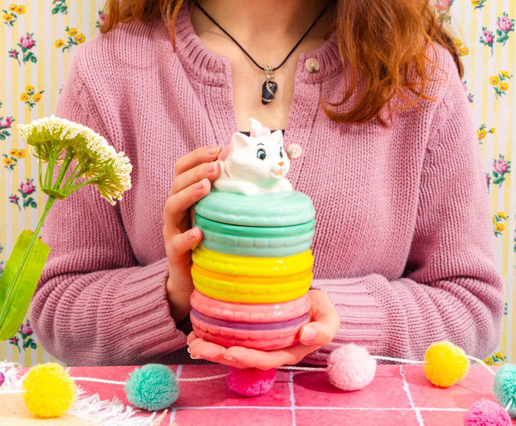Disney The Aristocats Marie Macarons 6-Inch Sculpted Ceramic Snack Jar