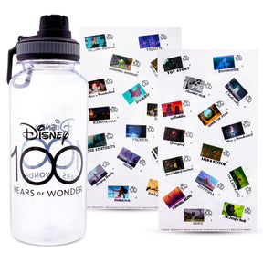 Disney 100 Years of Wonder 32-Ounce Twist Spout Water Bottle and Sticker Set