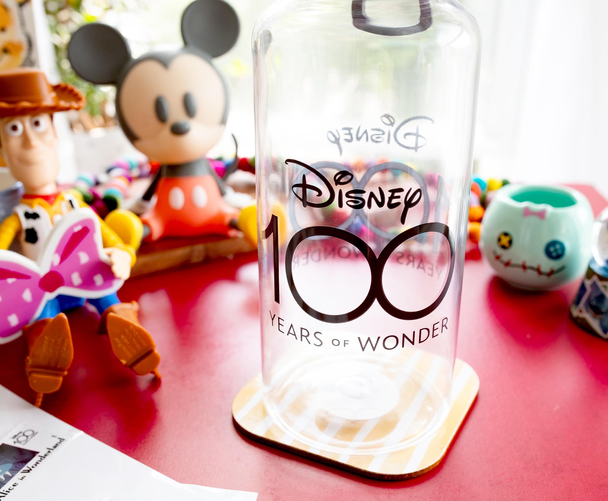 Disney 100 Years of Wonder 32-Ounce Twist Spout Water Bottle and Sticker Set