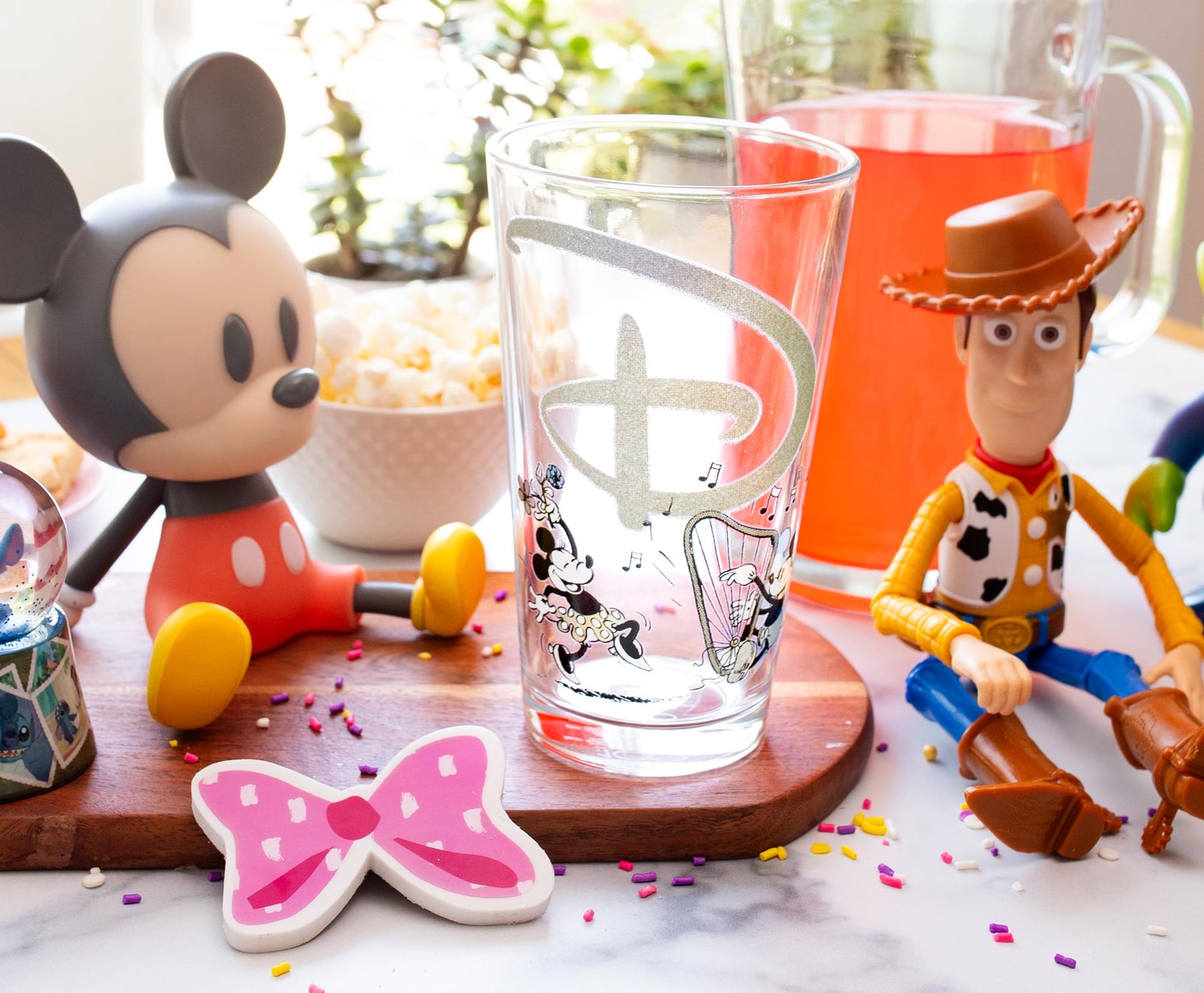 Disney 100 Years of Wonder Glitter Pint Glass | Holds 16 Ounces