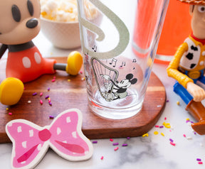 Disney 100 Years of Wonder Glitter Pint Glass | Holds 16 Ounces