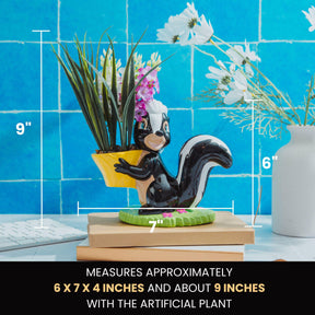 Disney Bambi Flower Skunk 6-Inch Ceramic Planter With Artificial Succulent