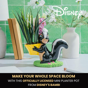 Disney Bambi Flower Skunk 6-Inch Ceramic Planter With Artificial Succulent