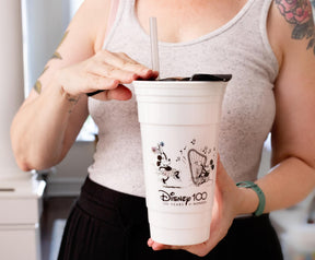 Disney 100 Mickey and Minnie Mouse Dance Tumbler With Lid and Straw | 32 Ounces