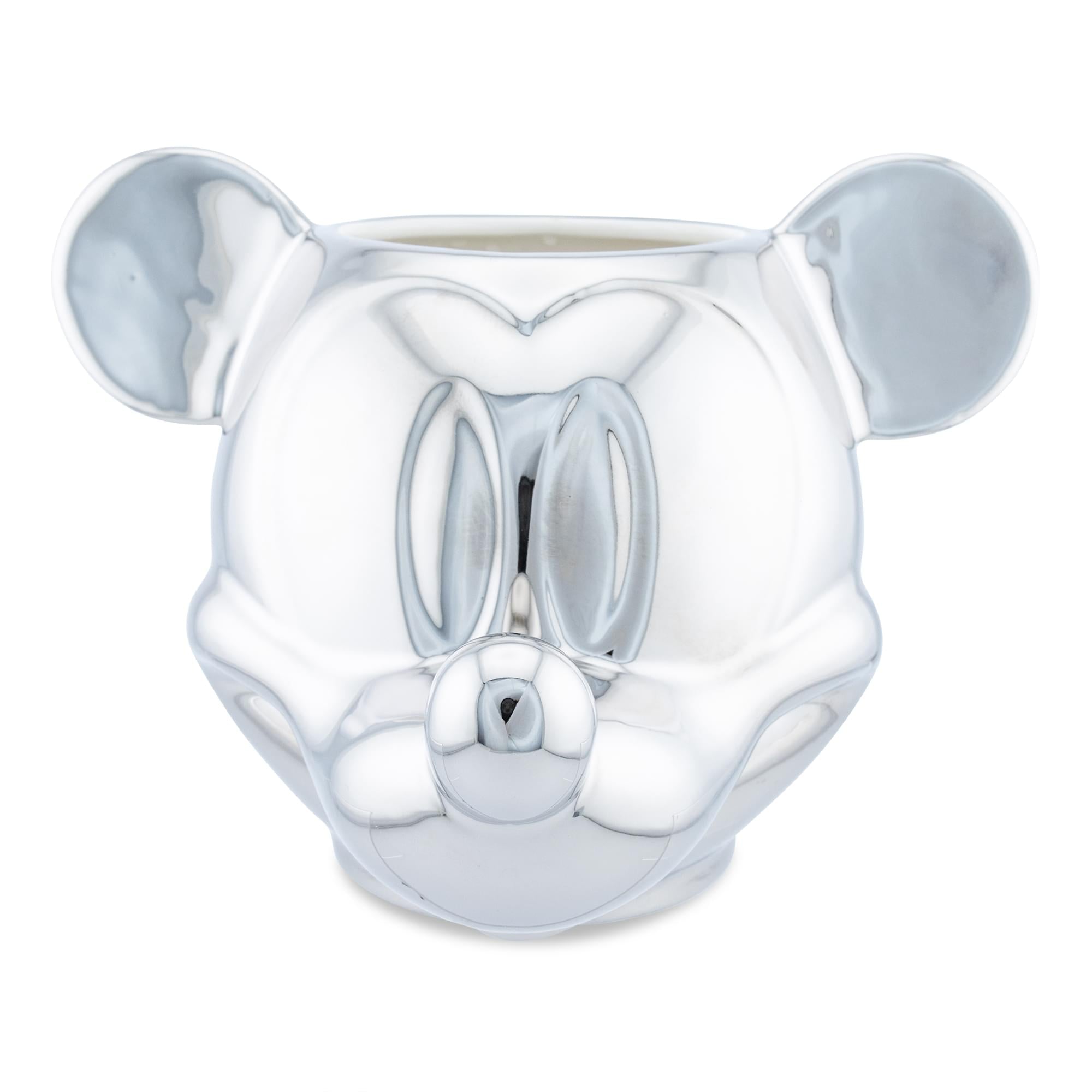 Disney 100 Mickey Mouse 3D Sculpted Platinum Ceramic Mug | Holds 20 Ounces