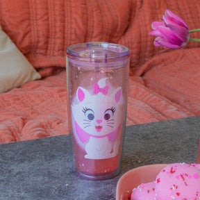 Disney 100 The Aristocats Marie Plastic Travel Tumbler | Holds 20 Ounces