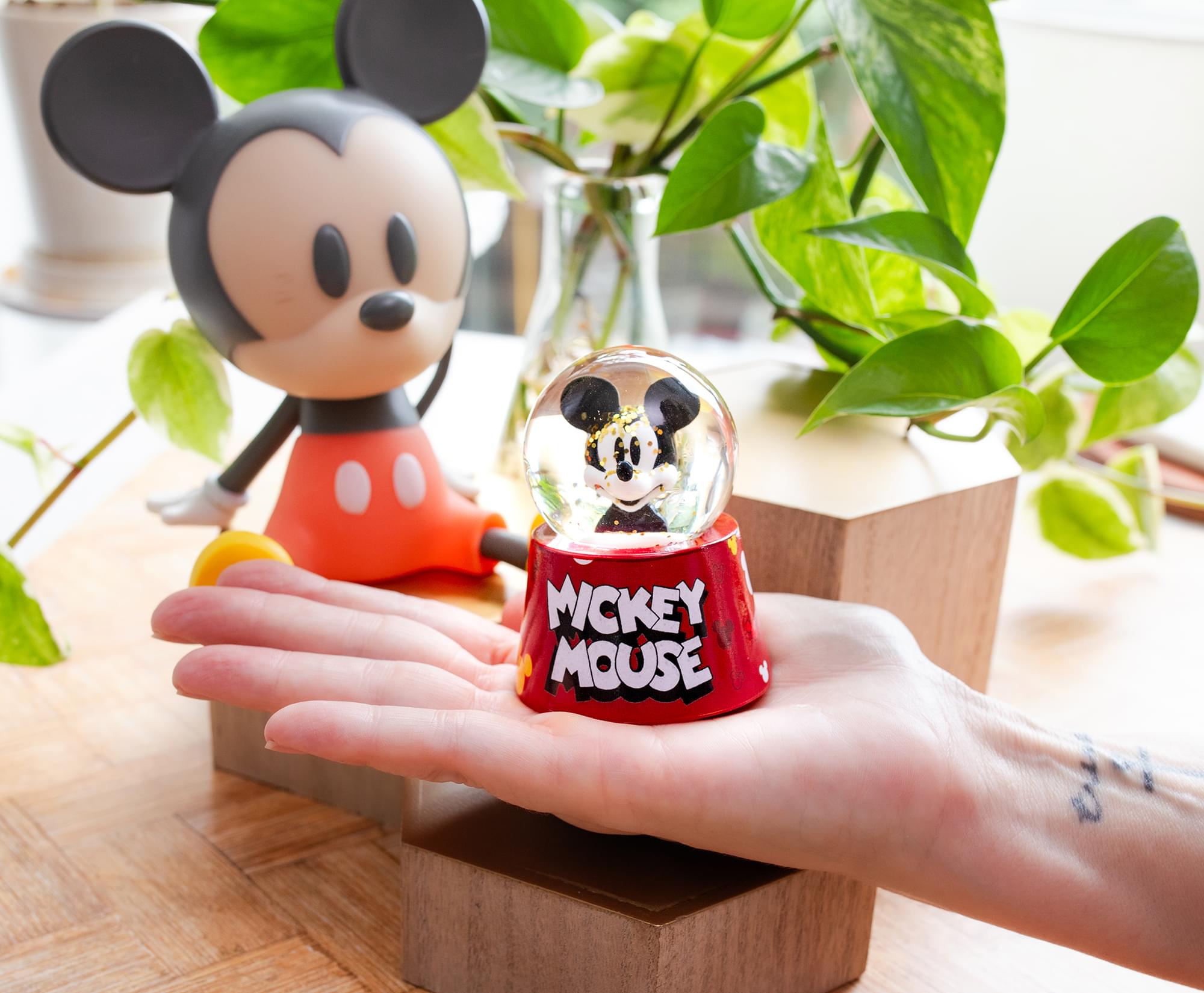 Disney Mickey Mouse Light-Up Mini Snow Globe | 2.75 Inches Tall