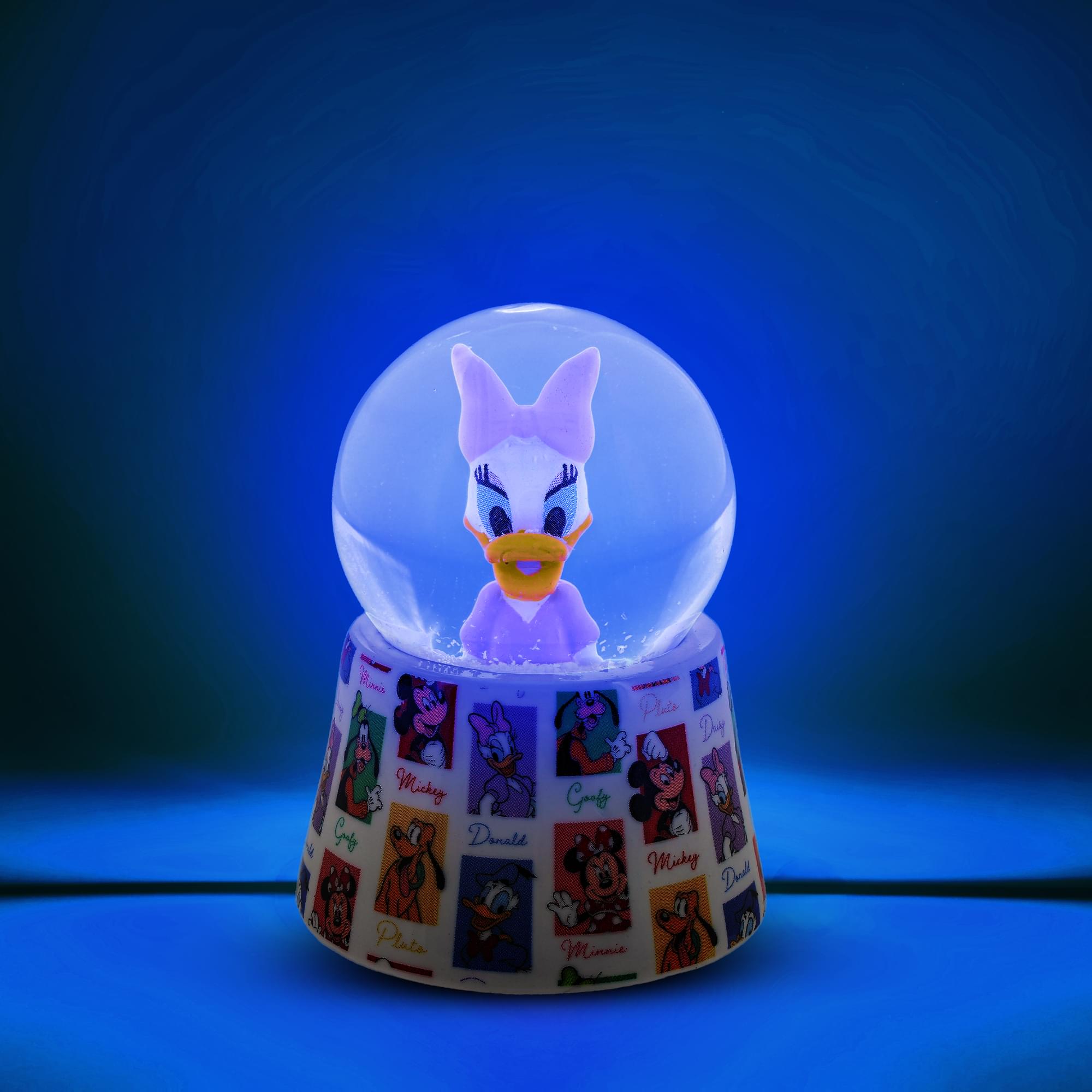Disney Daisy Duck 3-Inch Mini Light-Up Snow Globe