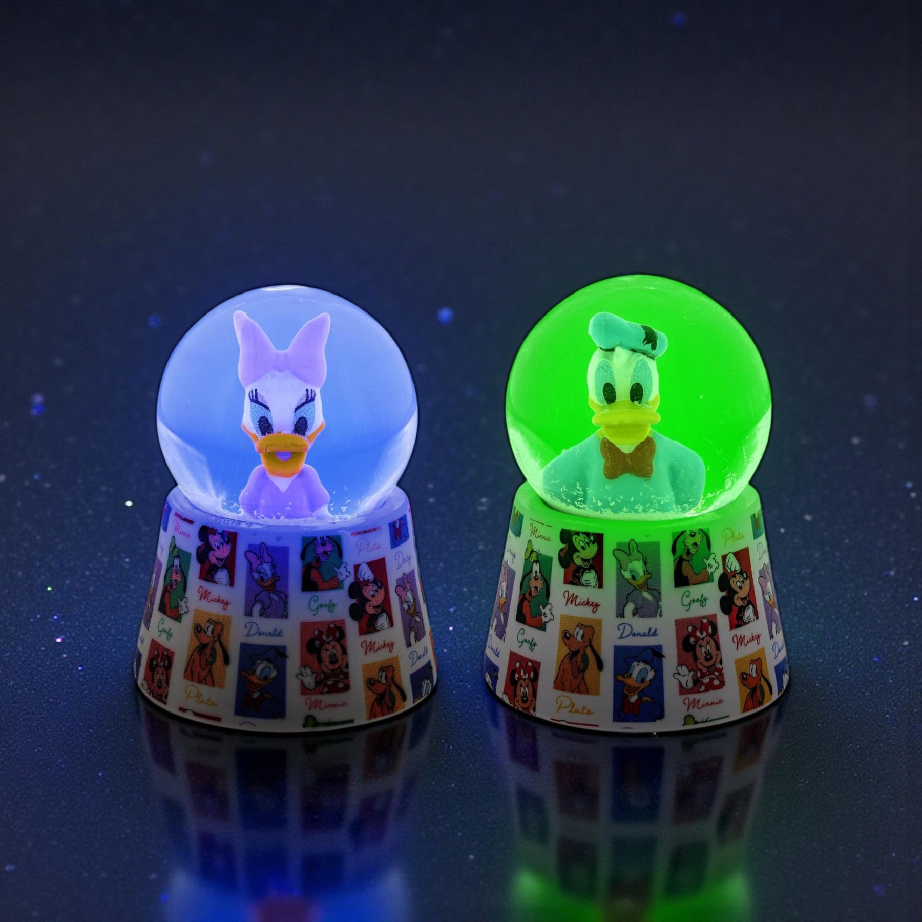 Disney Ducks Mini Light-Up Snow Globe Set Of 2| Daisy & Donald