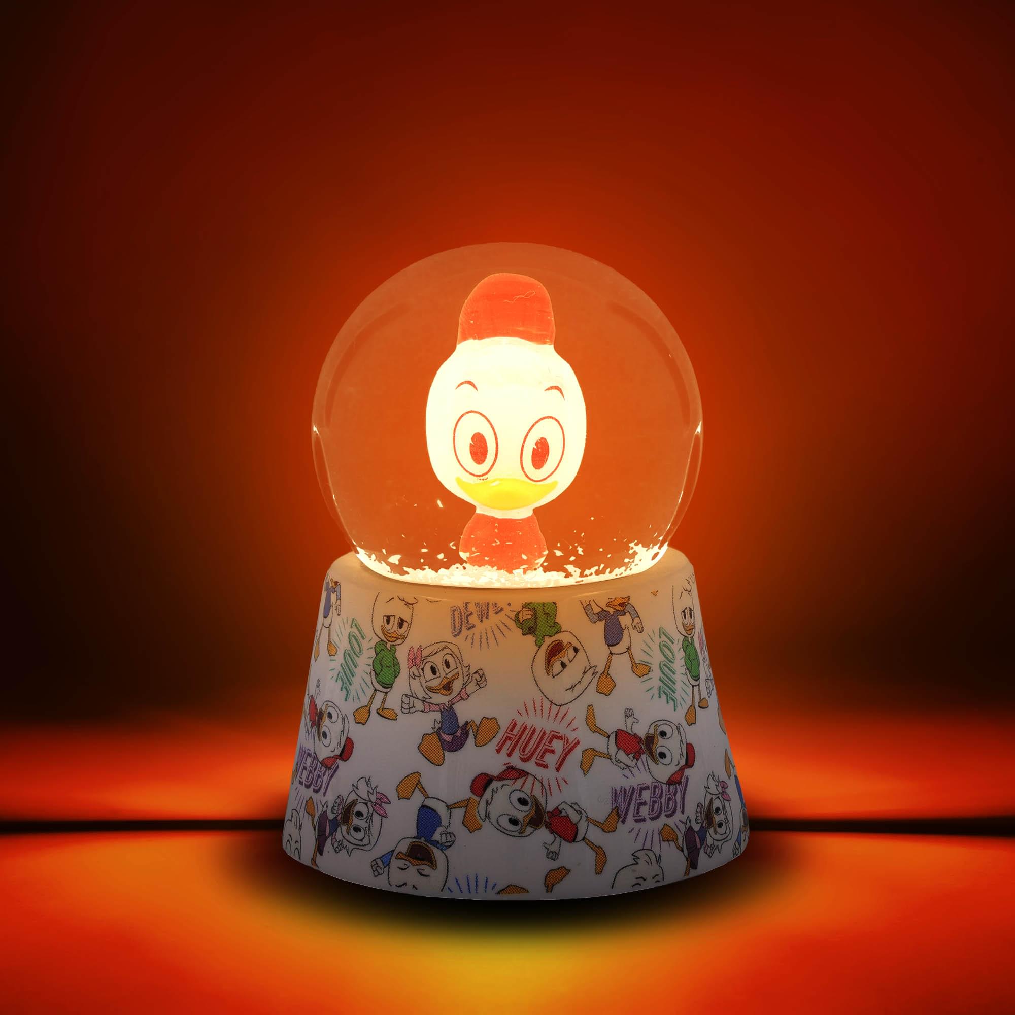 Disney Ducktales Huey Duck 3-Inch Mini Light-Up Snow Globe
