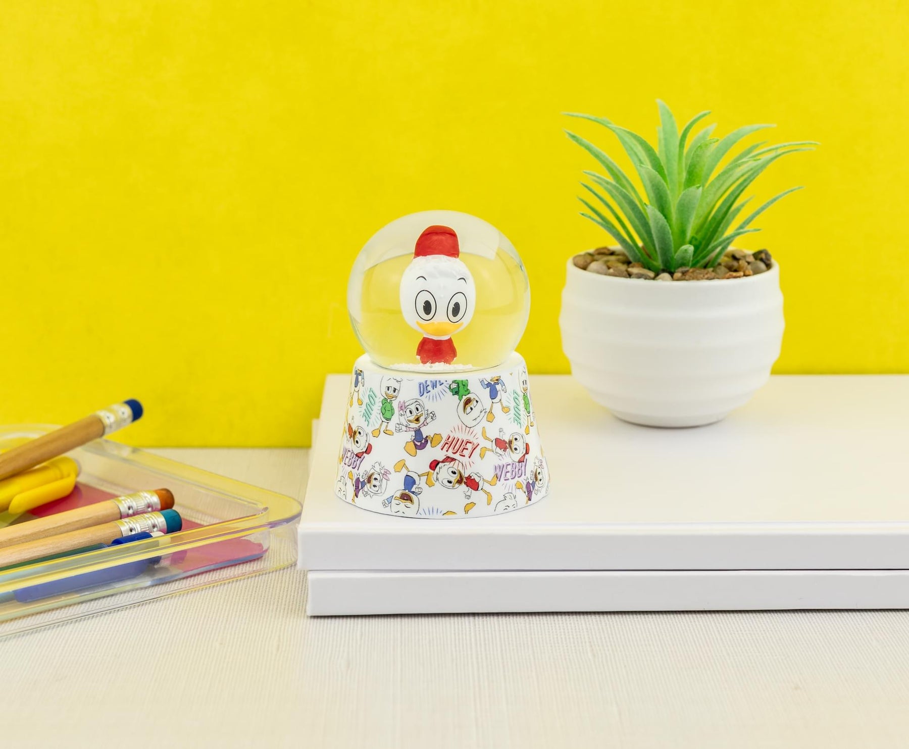 Disney Ducktales Huey Duck 3-Inch Mini Light-Up Snow Globe