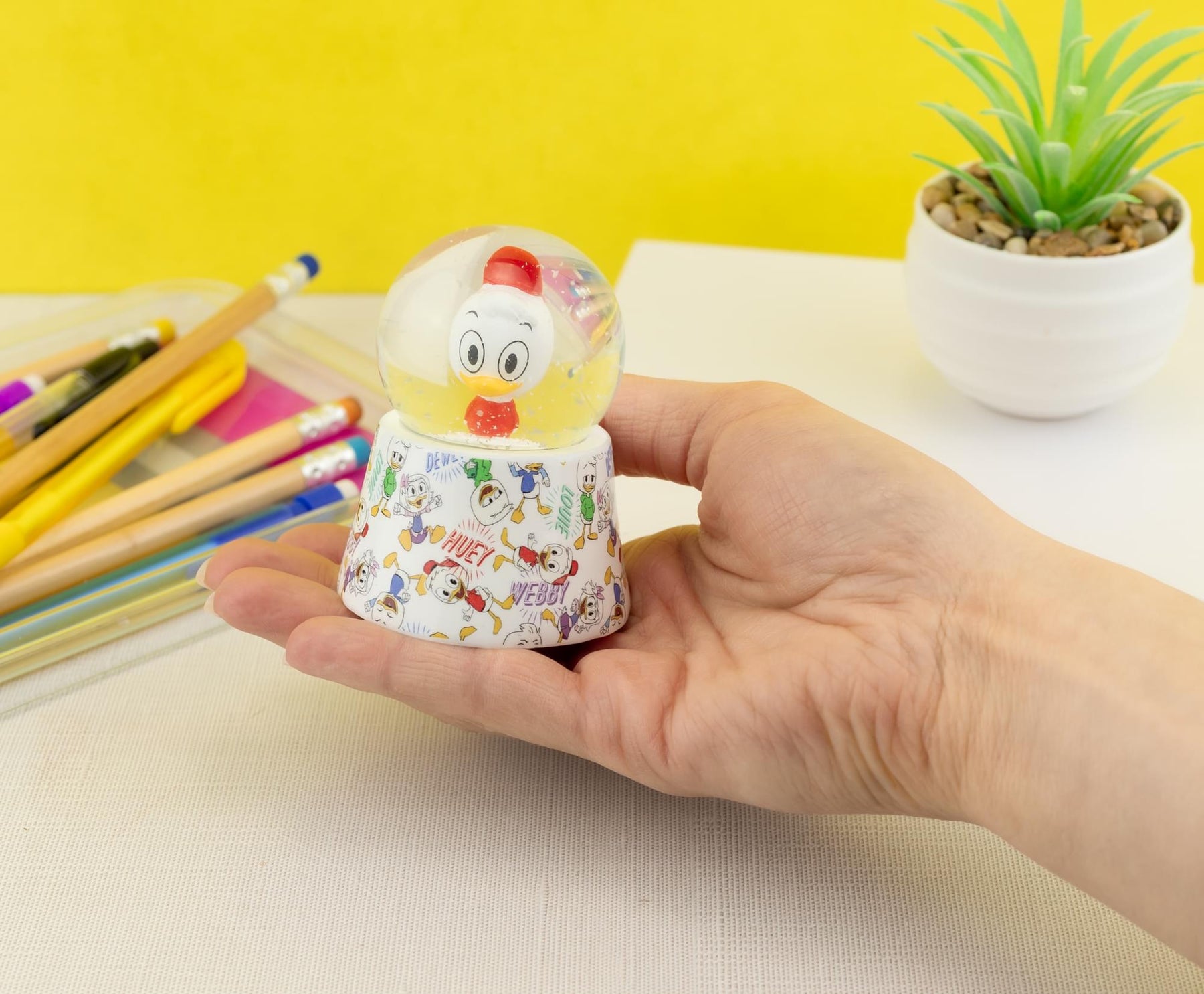 Disney Ducktales Huey Duck 3-Inch Mini Light-Up Snow Globe