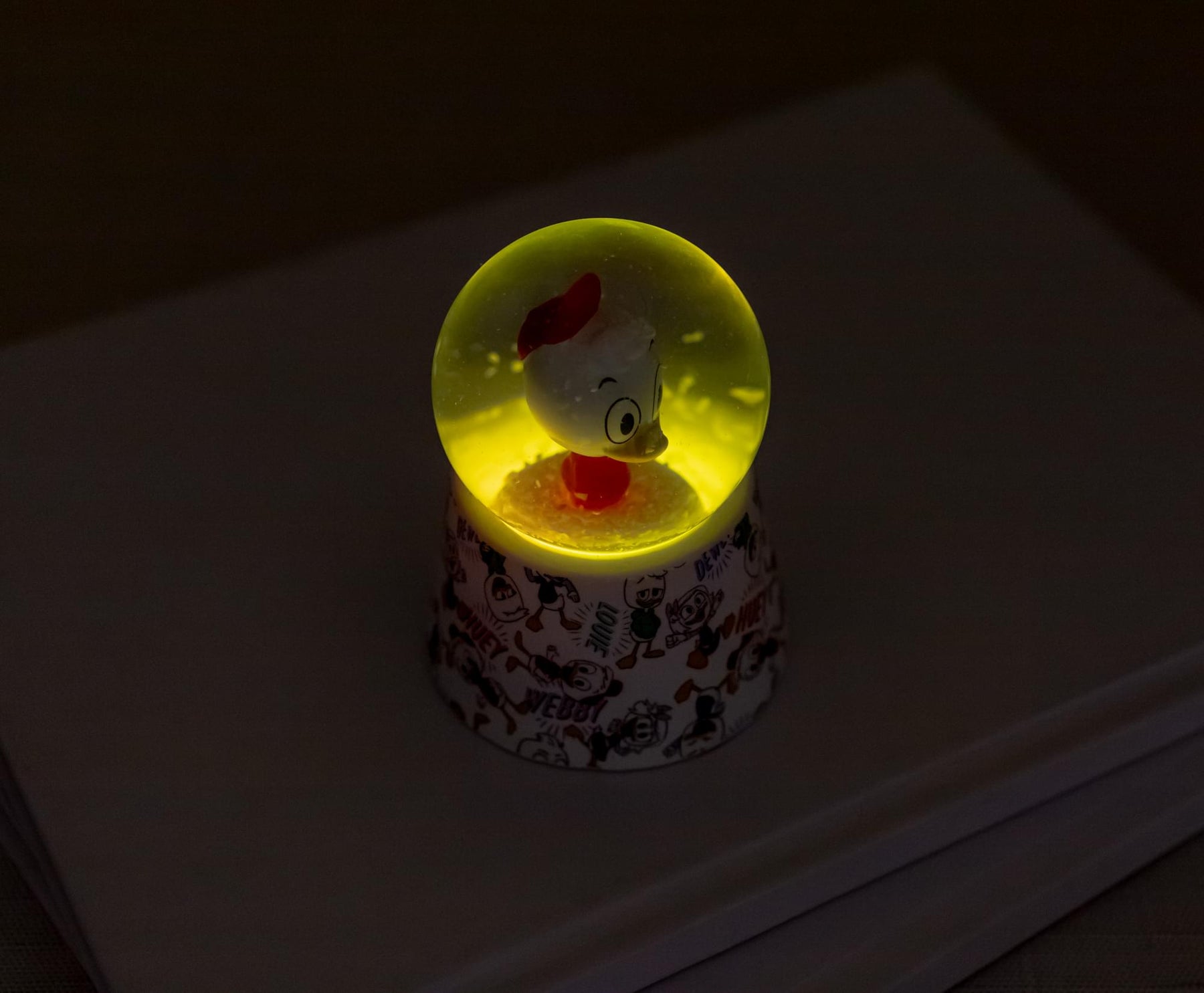 Disney Ducktales Huey Duck 3-Inch Mini Light-Up Snow Globe
