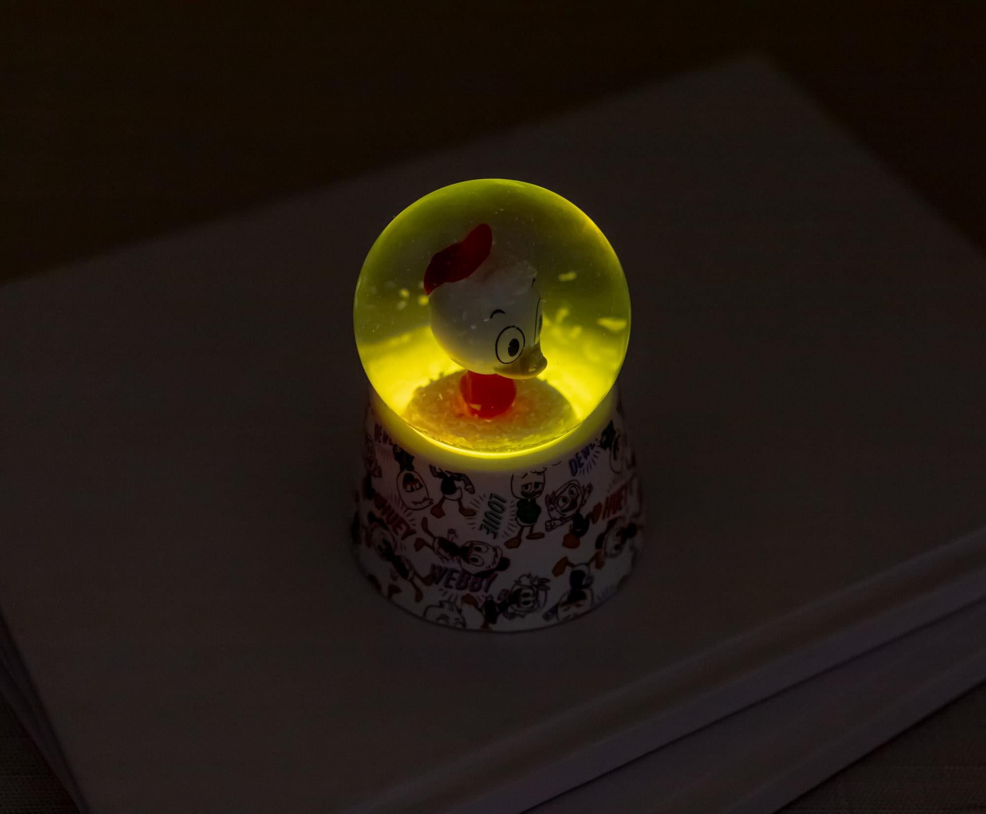Disney Ducktales Huey Duck 3-Inch Mini Light-Up Snow Globe