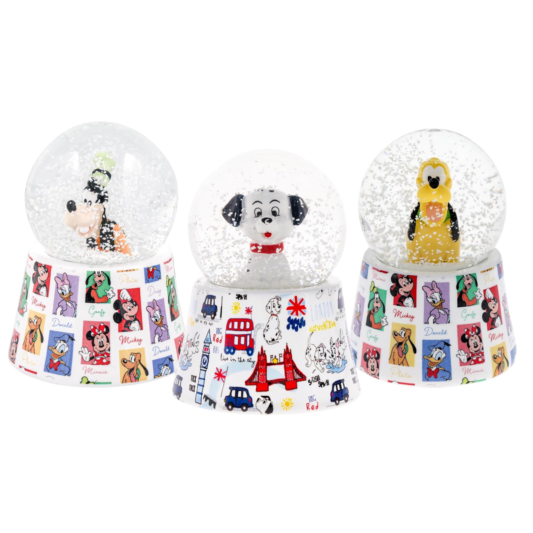 Disney Dogs Mini Light-Up Snow Globe Set of 3 | Lucky, Goofy, Pluto