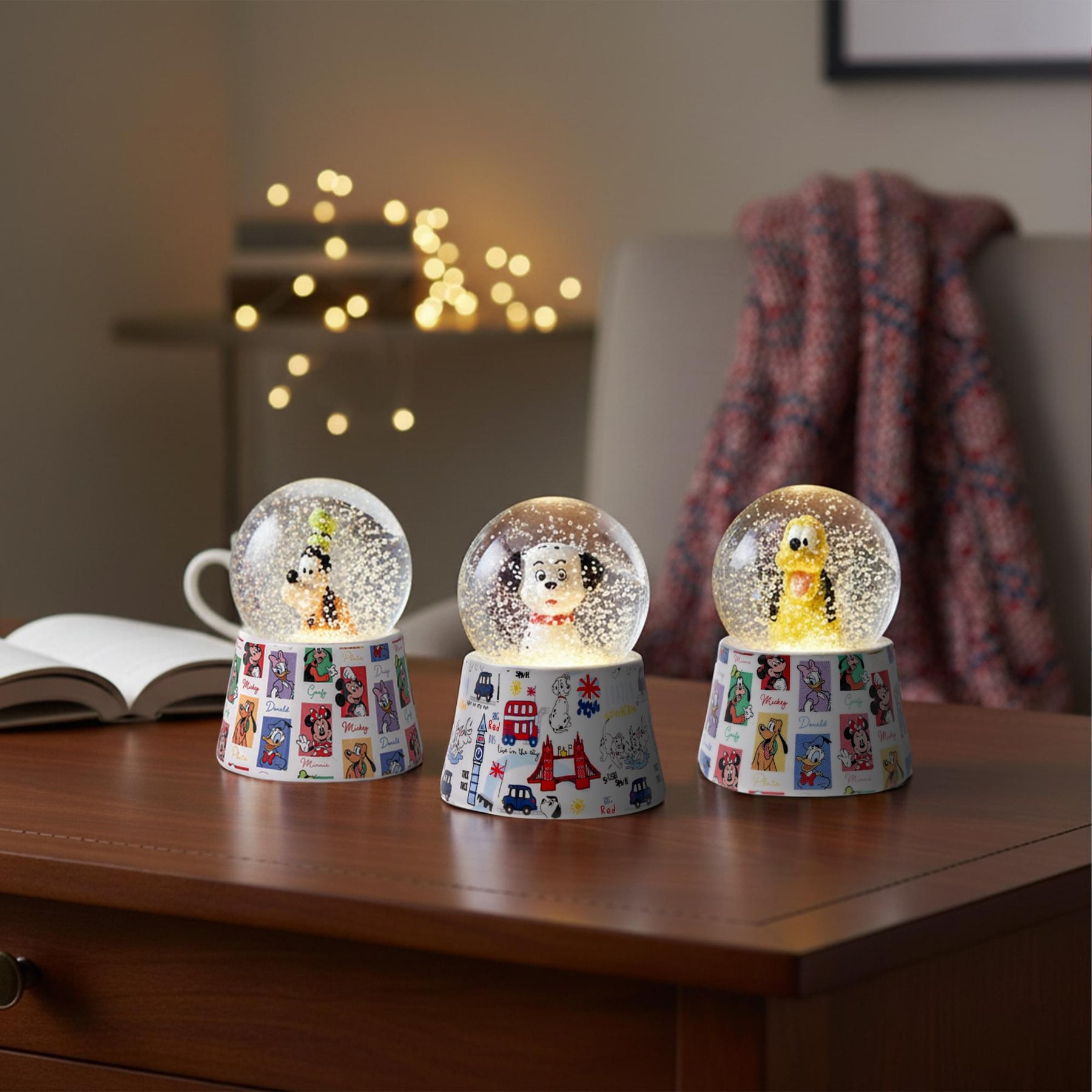 Disney Dogs Mini Light-Up Snow Globe Set of 3 | Lucky, Goofy, Pluto
