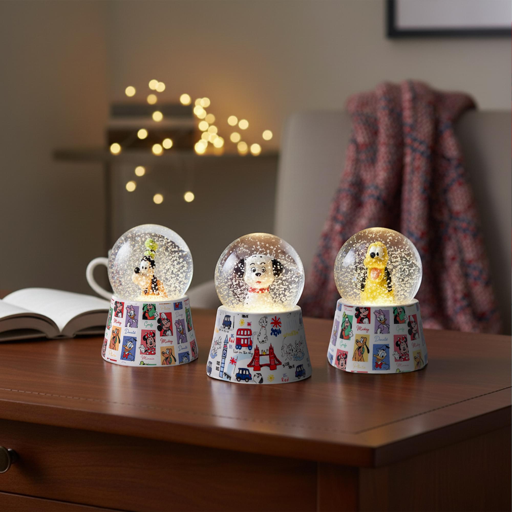 Disney Dogs Mini Light-Up Snow Globe Set of 3 | Lucky, Goofy, Pluto