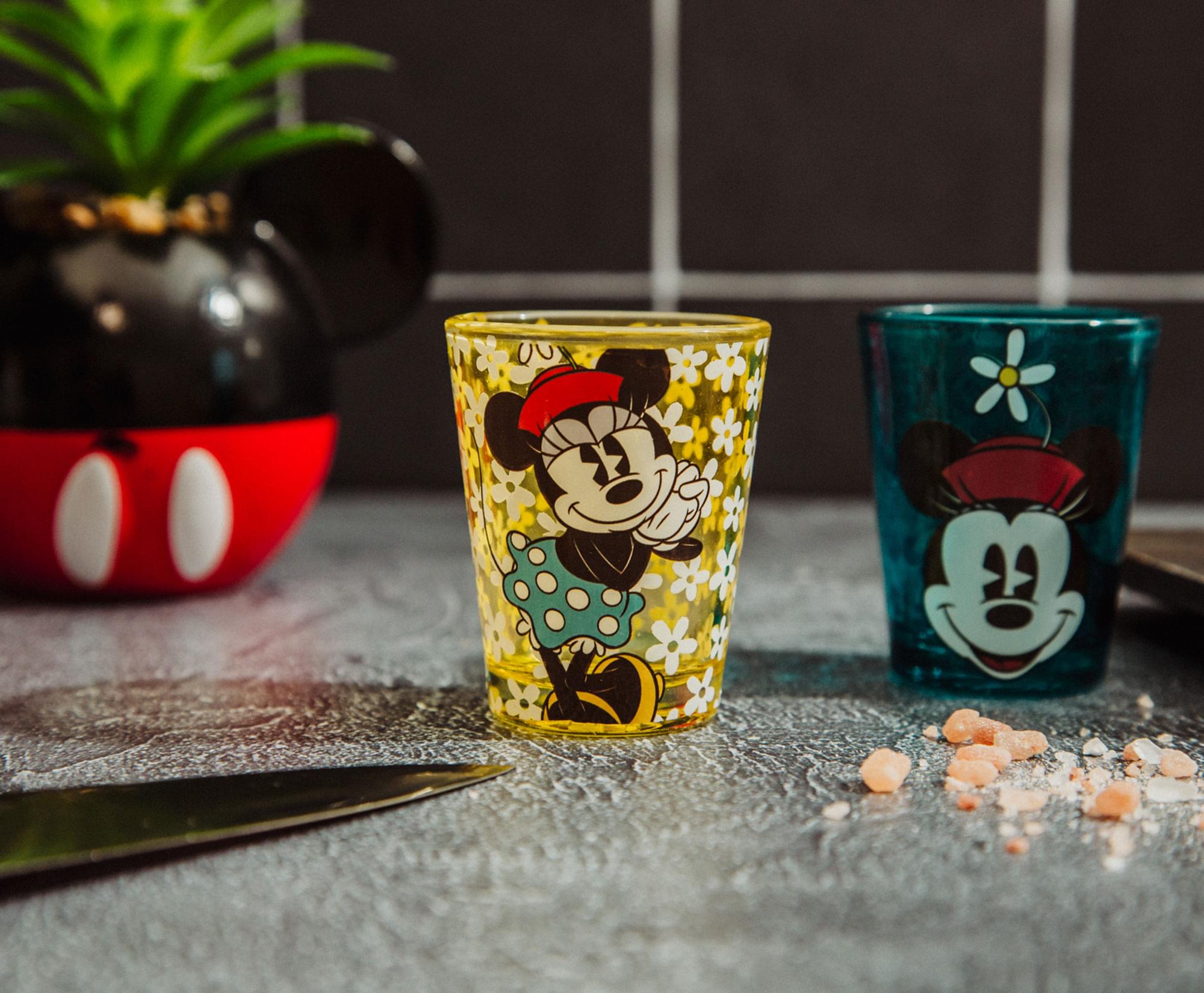 Disney Vintage Minnie Mouse 2-Ounce Mini Shot Glasses | Set of 4