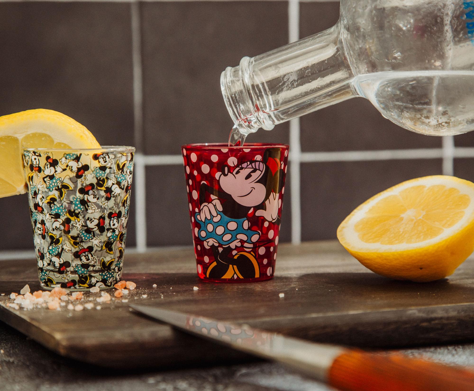 Disney Vintage Minnie Mouse 2-Ounce Mini Shot Glasses | Set of 4