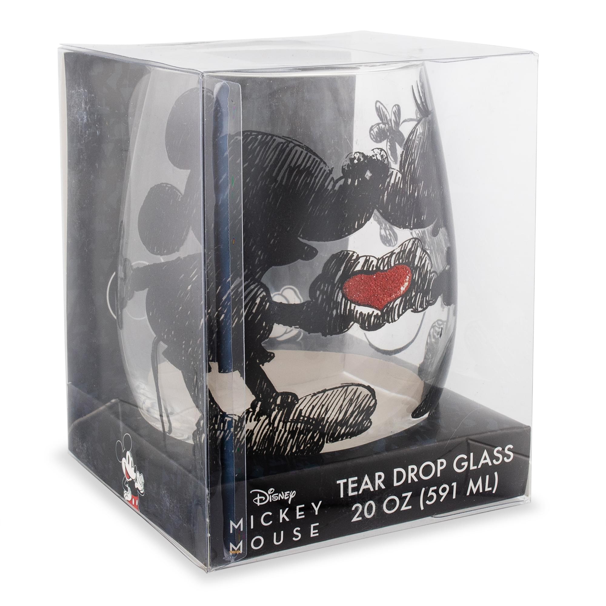 Disney Mickey and Minnie Sketchbook Stemless Wine Glass | Holds 20 Ounces