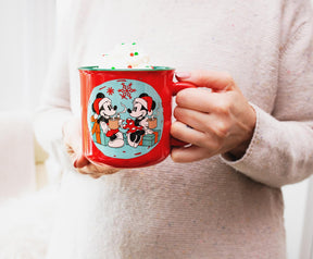 Disney Minnie and Mickey Mouse Cozy Christmas Camper Mug | Holds 20 Ounces