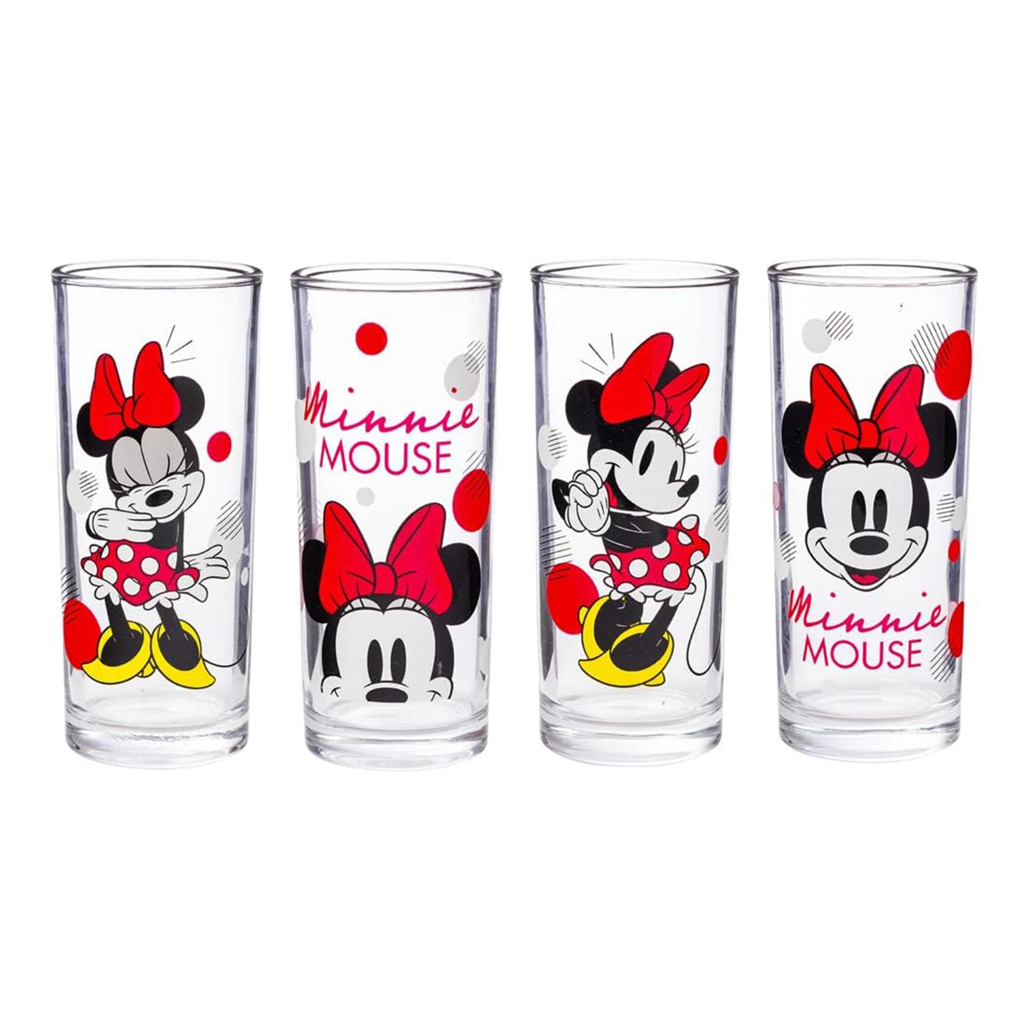 Disney Minnie Mouse 10oz Tumbler Glass Set of 4