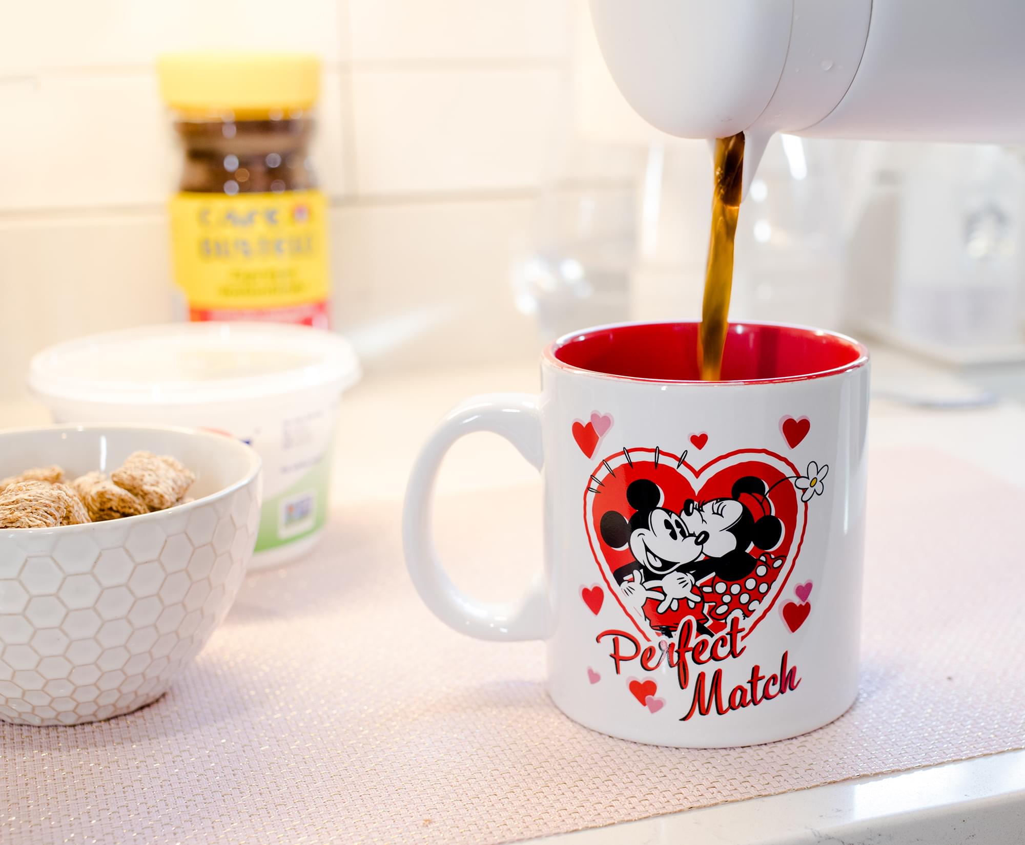 Mickey and Minnie Mouse "Perfect Match" Ceramic Coffee Mug | Holds 20 Ounces