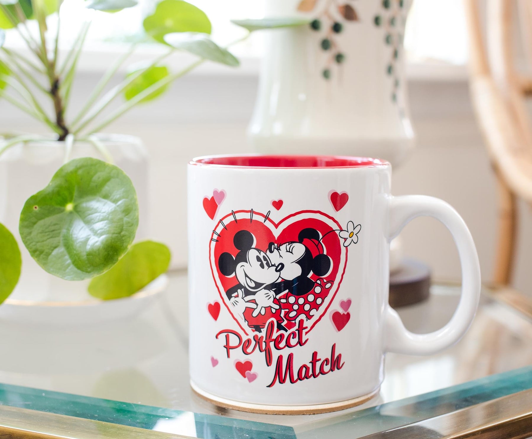 Mickey and Minnie Mouse "Perfect Match" Ceramic Coffee Mug | Holds 20 Ounces