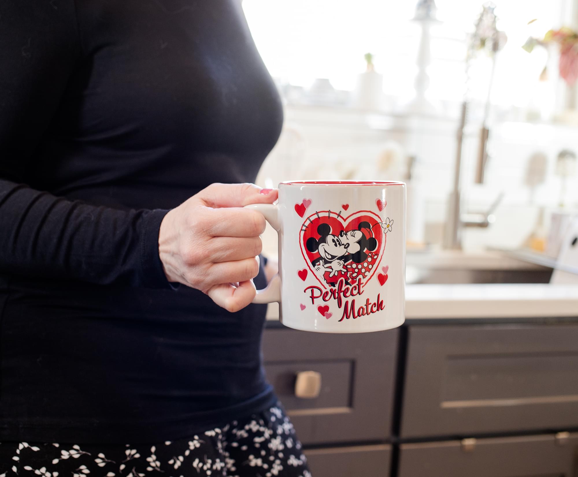 Mickey and Minnie Mouse "Perfect Match" Ceramic Coffee Mug | Holds 20 Ounces