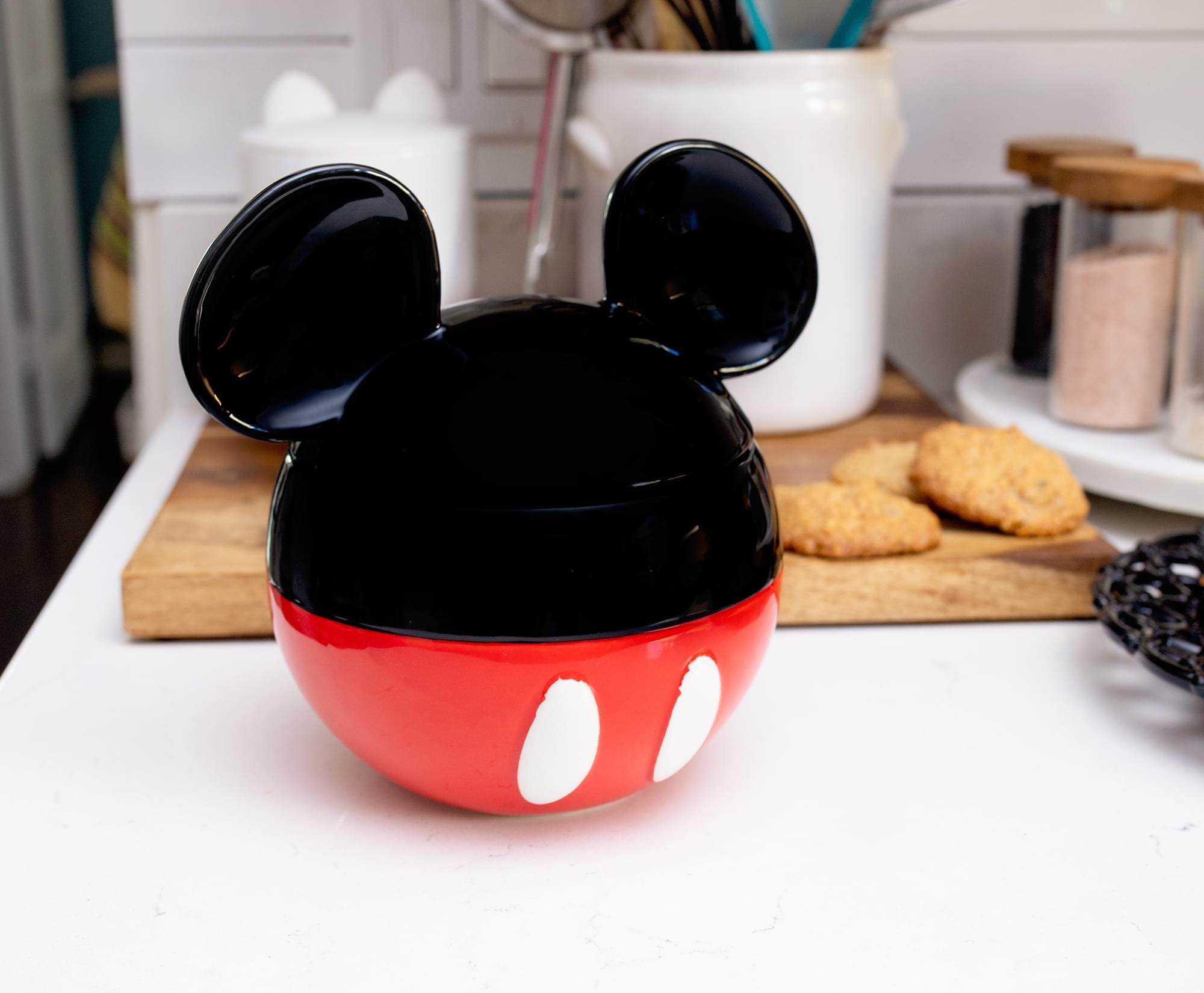Disney Mickey Mouse Ceramic Cookie Jar Container With Lid | 6 Inches Tall