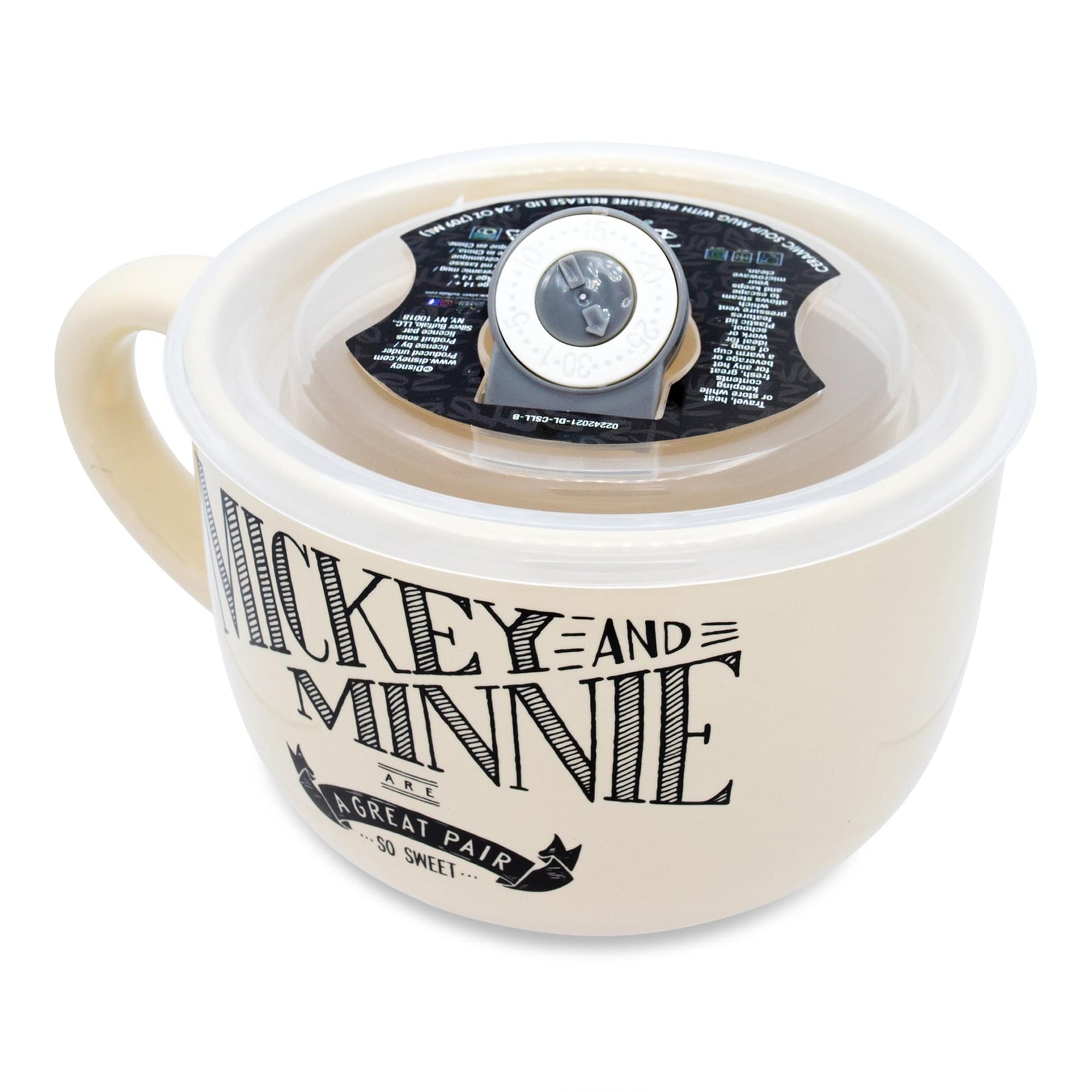 Mickey and Minnie 24oz Ceramic Soup Mug w/ Lid