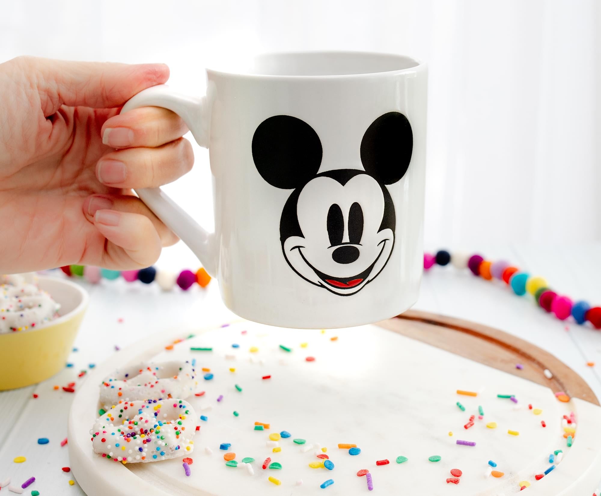 Disney Mickey Mouse Wax Resist Ceramic Mug | Holds 14 Ounces