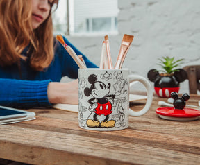 Disney Mickey Mouse Sketchbook Ceramic Mug With Lid | Holds 18 Ounces
