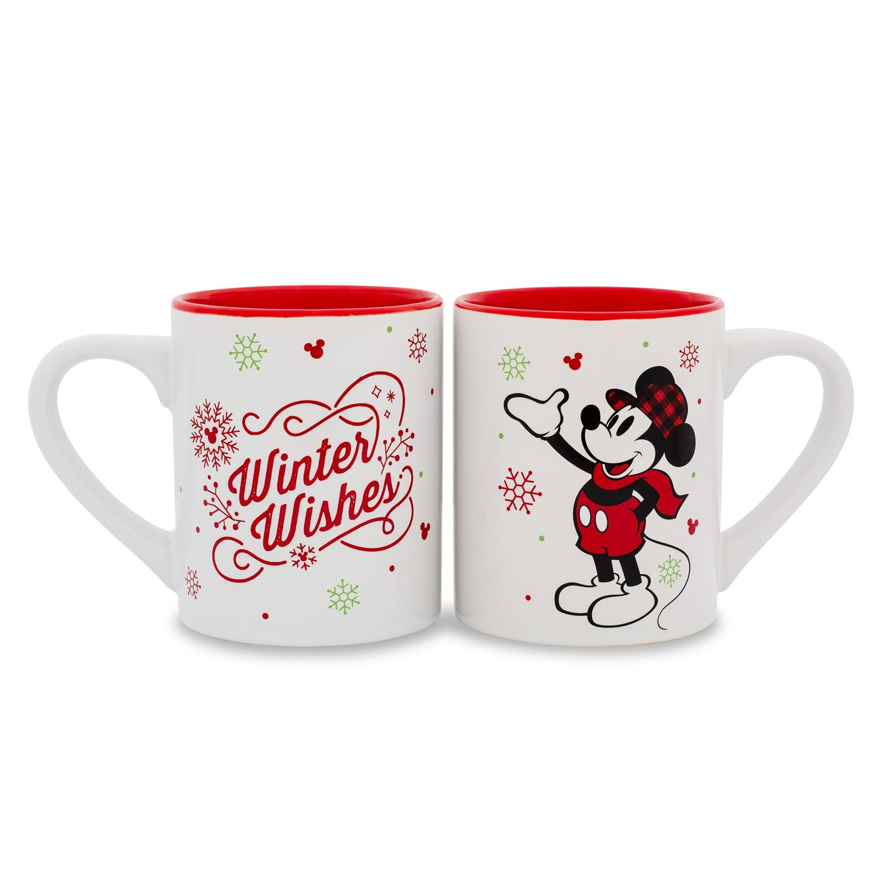 Disney Mickey and Minnie Mouse "Celebrate The Season" Ceramic Mugs | Set of 2