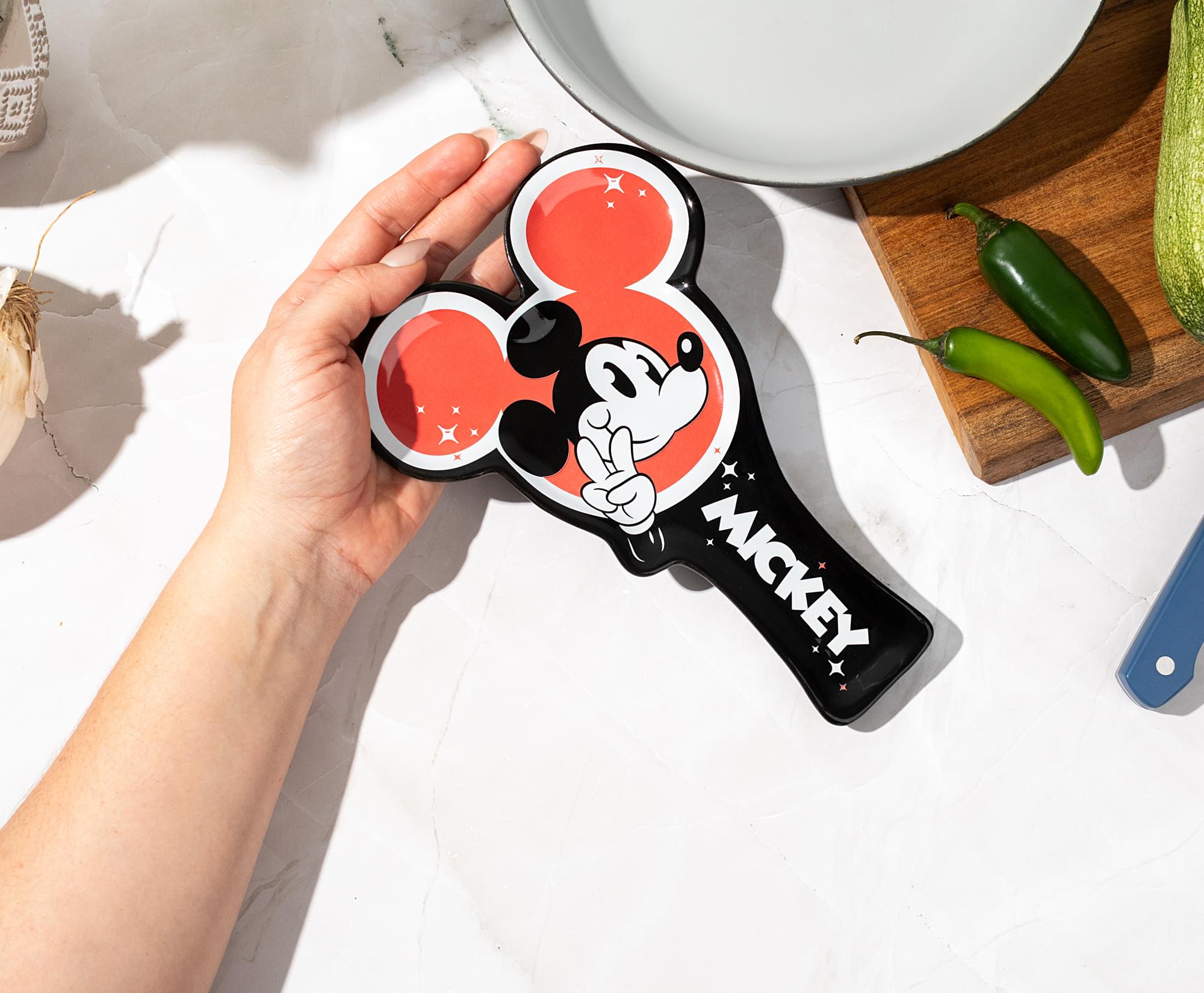 Disney Mickey Mouse Happy Face Sculpted Ceramic Spoon Rest