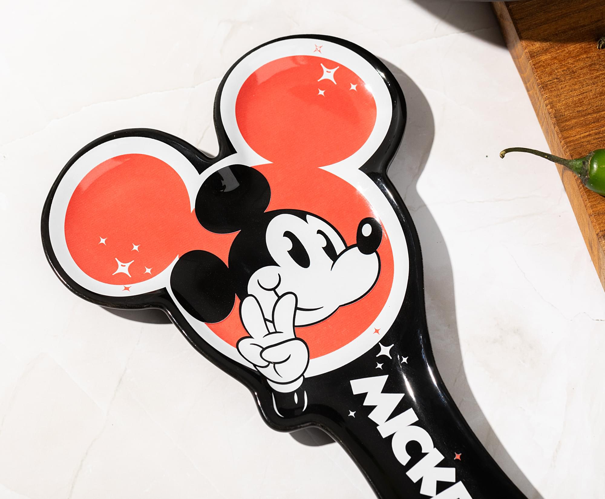 Disney Mickey Mouse Happy Face Sculpted Ceramic Spoon Rest