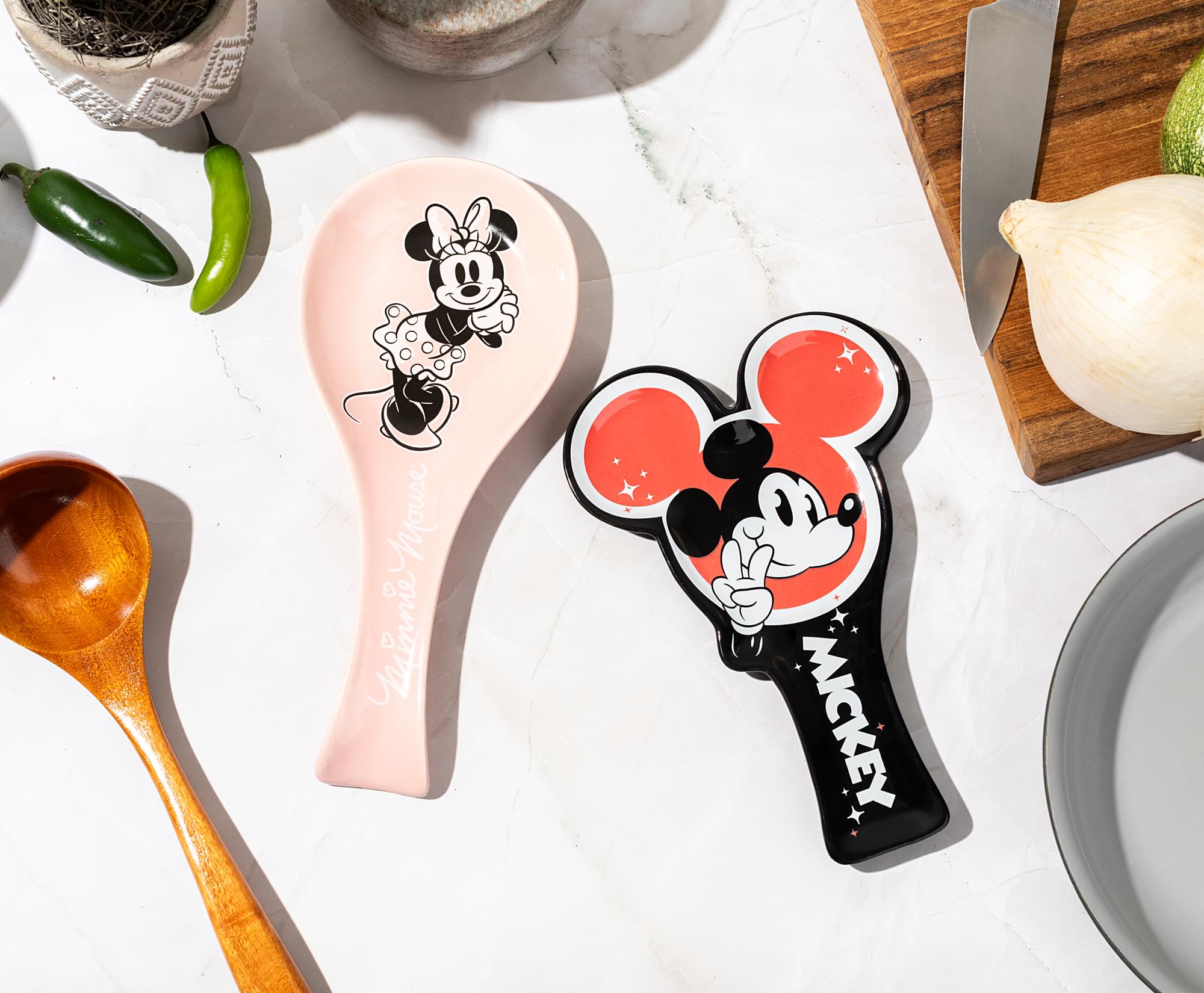 Disney Mickey Mouse Happy Face Sculpted Ceramic Spoon Rest
