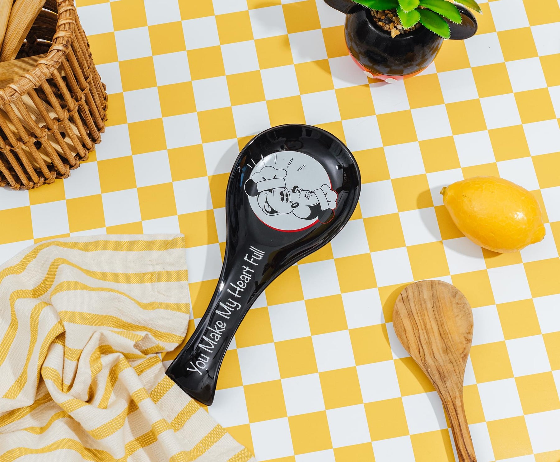 Disney Mickey and Minnie Mouse Ceramic Spoon Rest