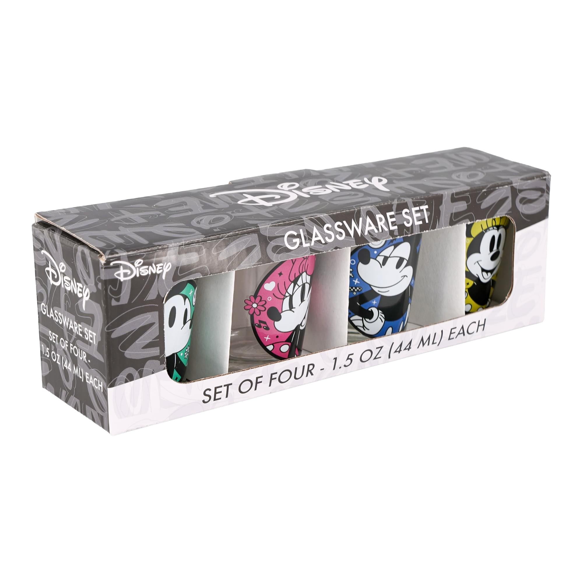 Disney Mickey and Minnie Mouse Color Portraits Mini Shot Glasses | Set of 4