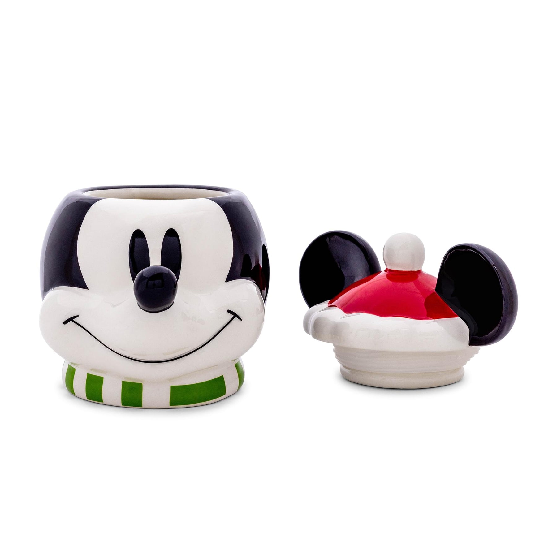 Disney Santa Mickey Mouse 6-inch Sculpted Ceramic Snack Jar