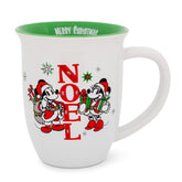 Disney Mickey and Minnie Mouse "Noel" Wide Rim Latte Mug | Holds 16 Ounces