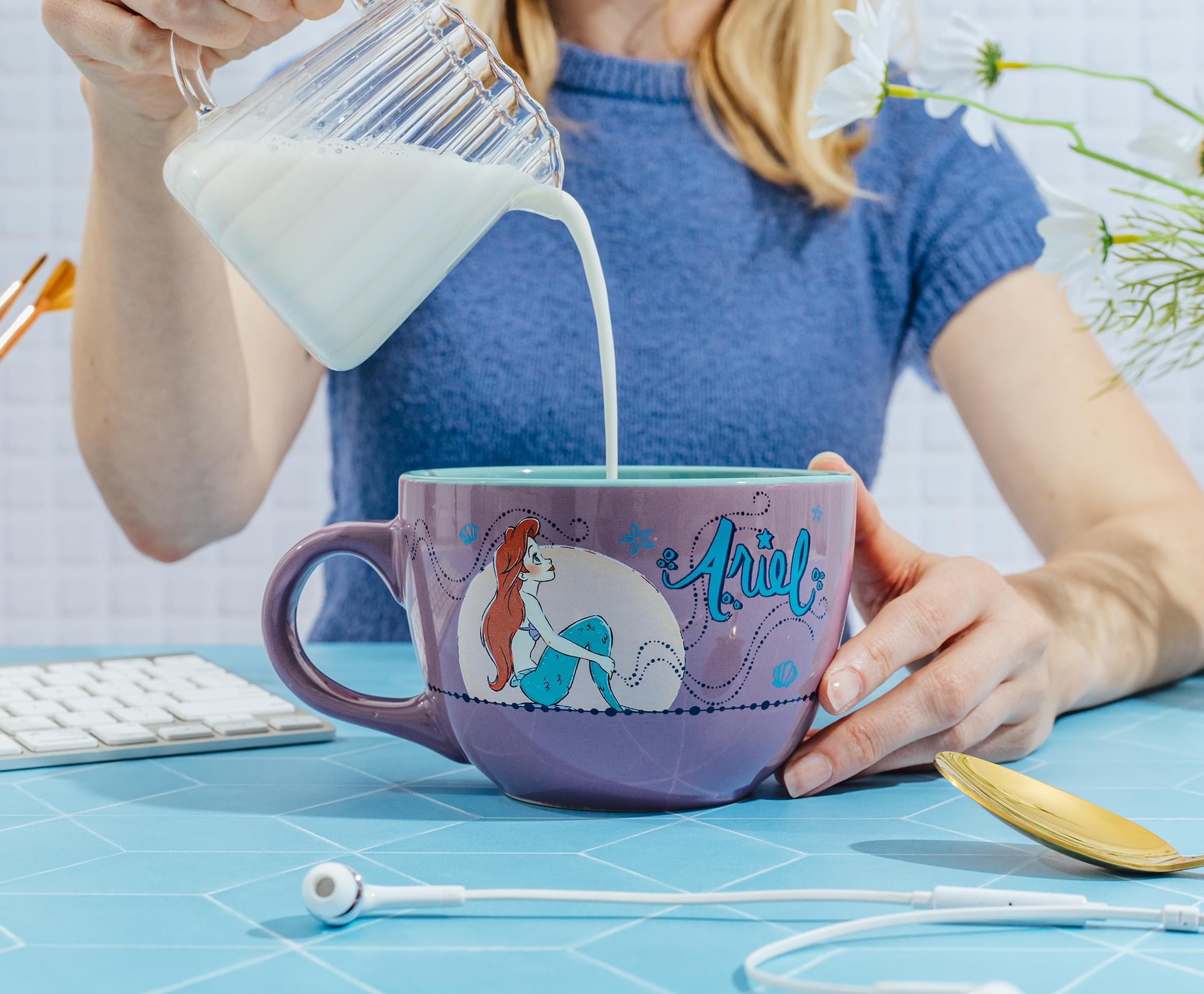 Disney The Little Mermaid Ariel Moonlight Ceramic Soup Mug | Holds 24 Ounces