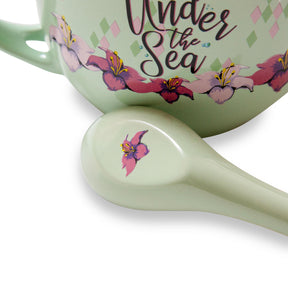 Disney The Little Mermaid Ariel Ceramic Soup Mug With Spoon | Holds 24 Ounces