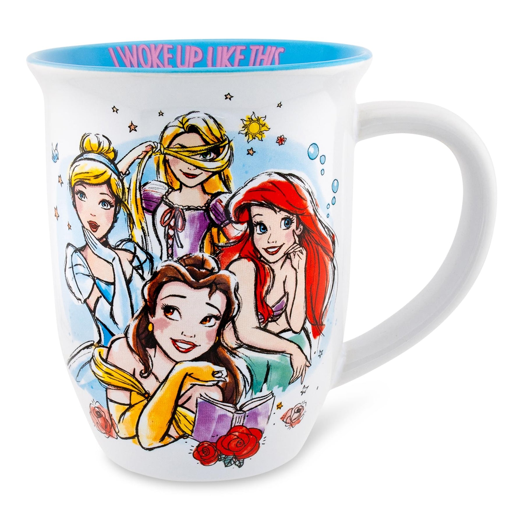 Disney Princess "I Woke Up Like This" Wide Rim Ceramic Mug | Holds 16 Ounces