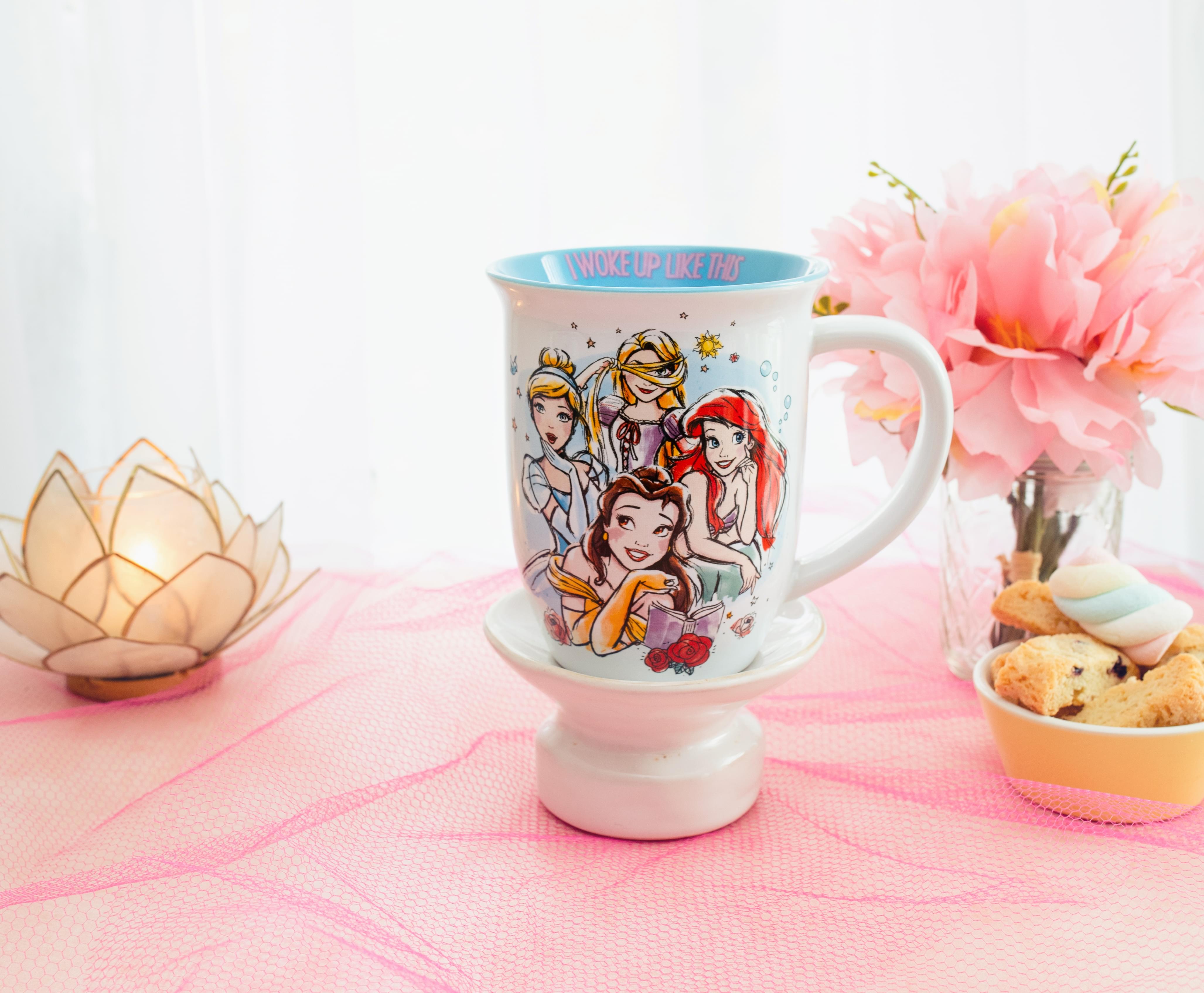 Disney Princess "I Woke Up Like This" Wide Rim Ceramic Mug | Holds 16 Ounces
