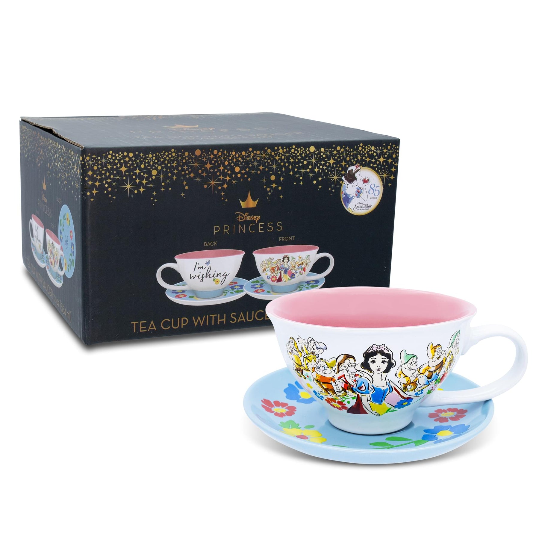 Disney Snow White and the Seven Dwarfs "I'm Wishing" Ceramic Teacup and Saucer