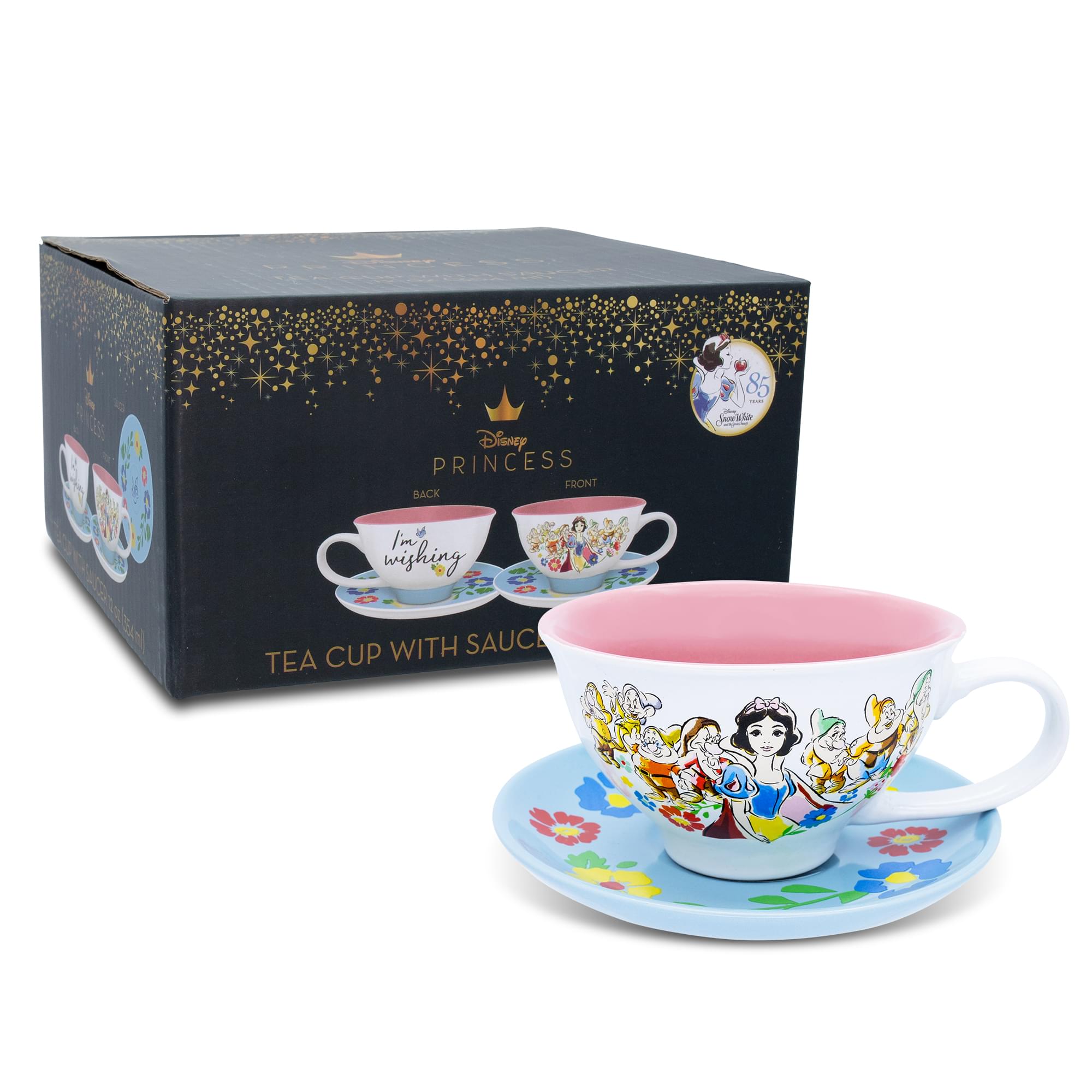 Disney Snow White and the Seven Dwarfs "I'm Wishing" Ceramic Teacup and Saucer